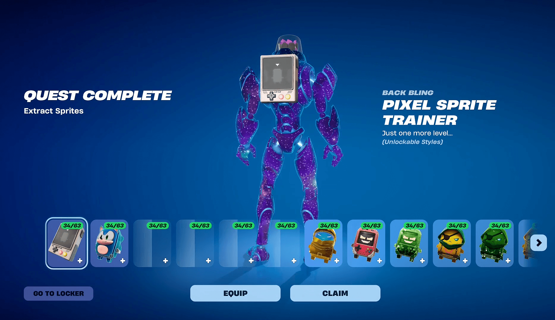 Fortnite Guide: How to Get Pixel Sprite Trainer Back Bling for Free