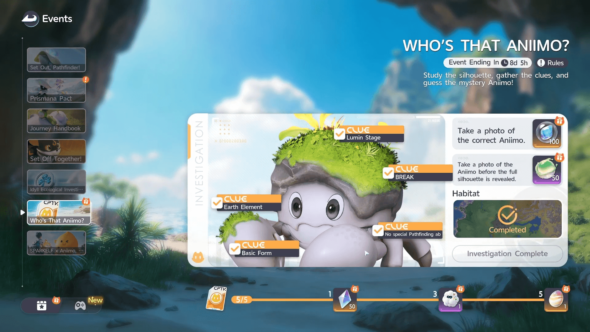 Guide Aniimo : Missions et récompenses de l'événement Who's That Aniimo