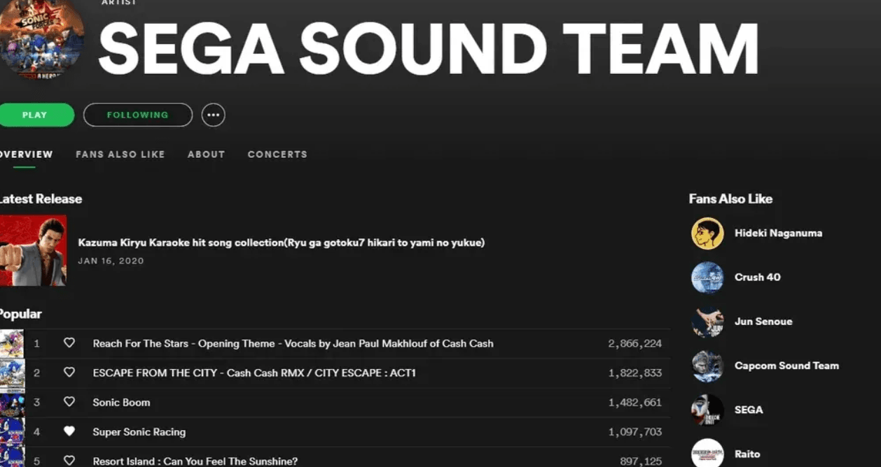 Sega releases Jun Senoue 100-track Essential Works playlist