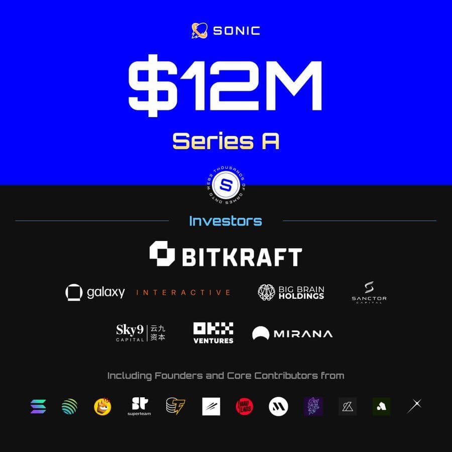 Solana-Based L2 Sonic Secures $12M Series A