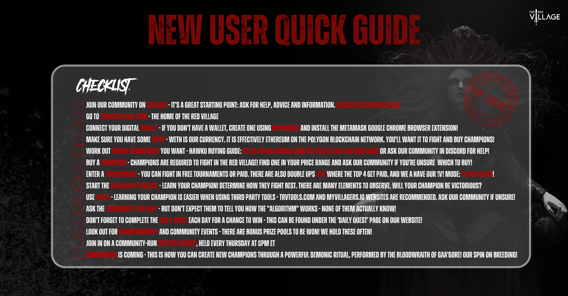 The Red Village how to get started.png