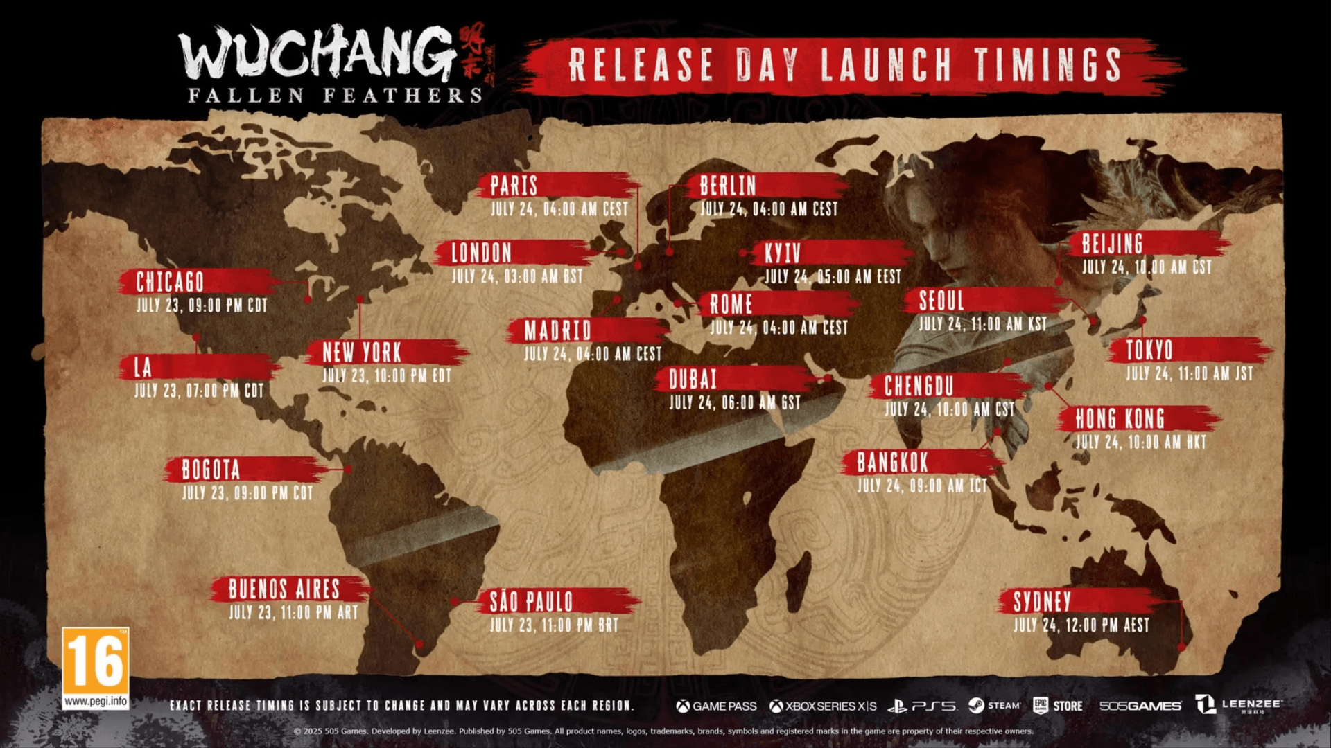 WUCHANG: Fallen Feathers Release Times
