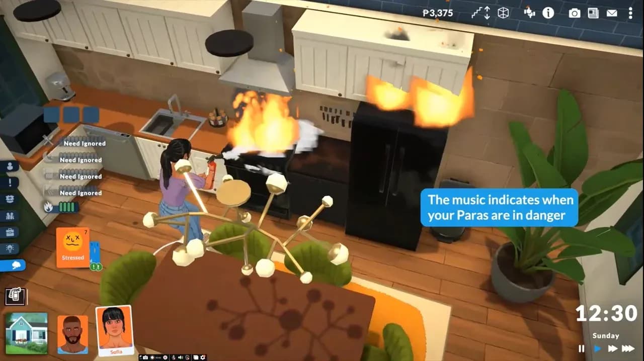 Parafolk flee fires automatically