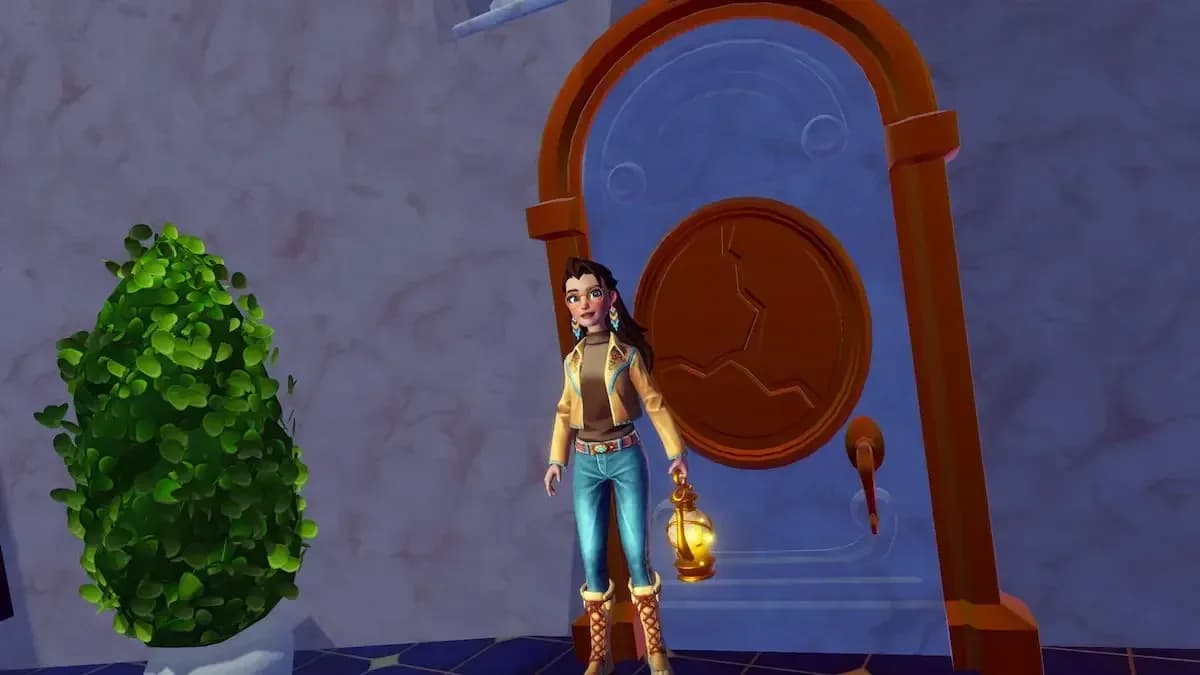 La porte fissurée dans le château