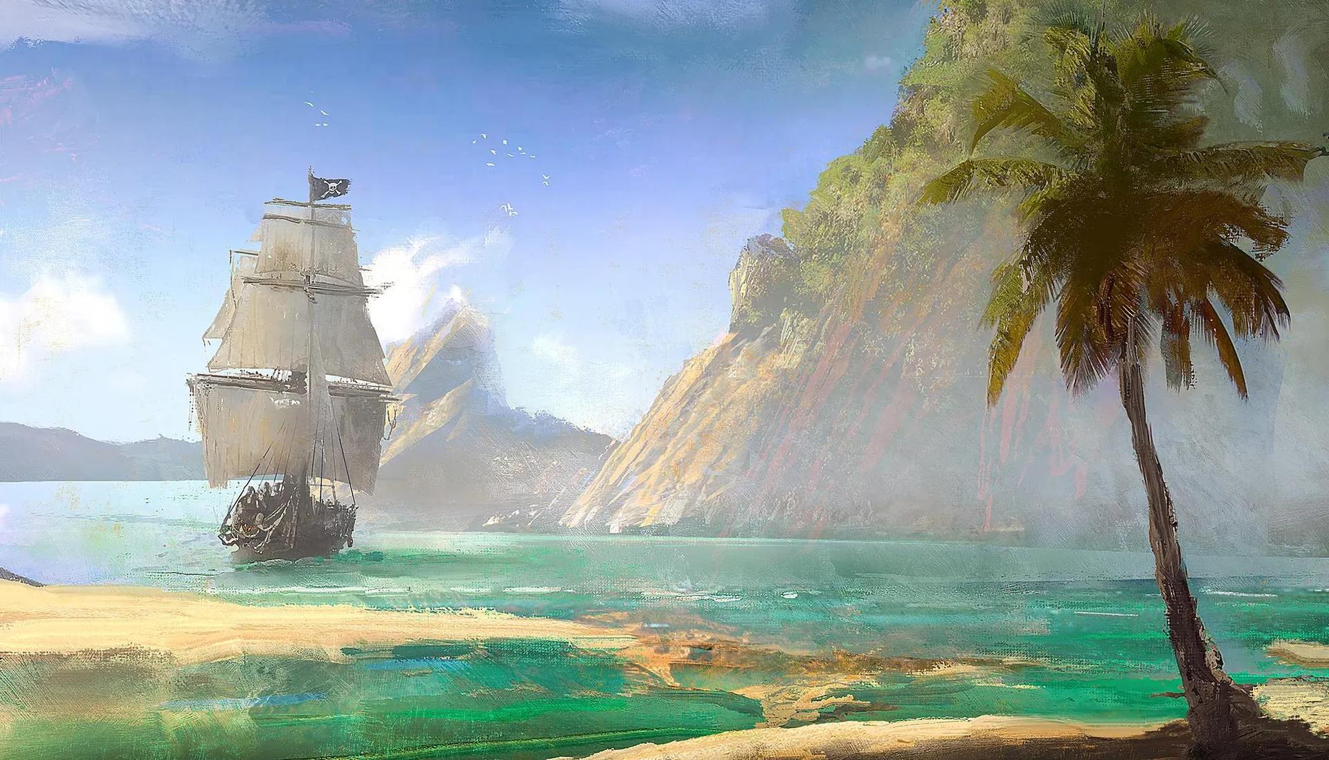 I painted the Jackdaw sailing through calm waters : r/assassinscreed