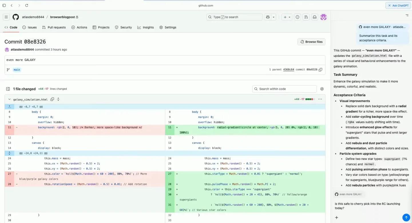 Atlas browser with Operator agent