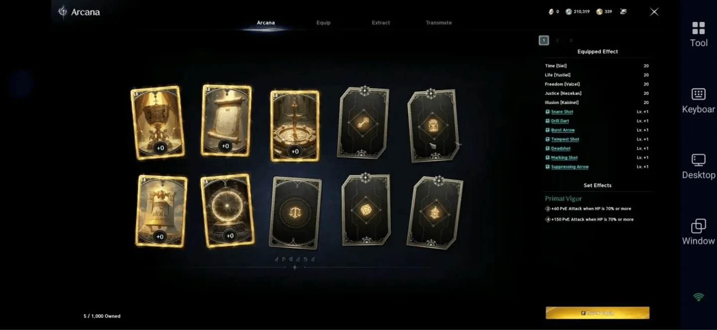 Ranger gear slot priorities