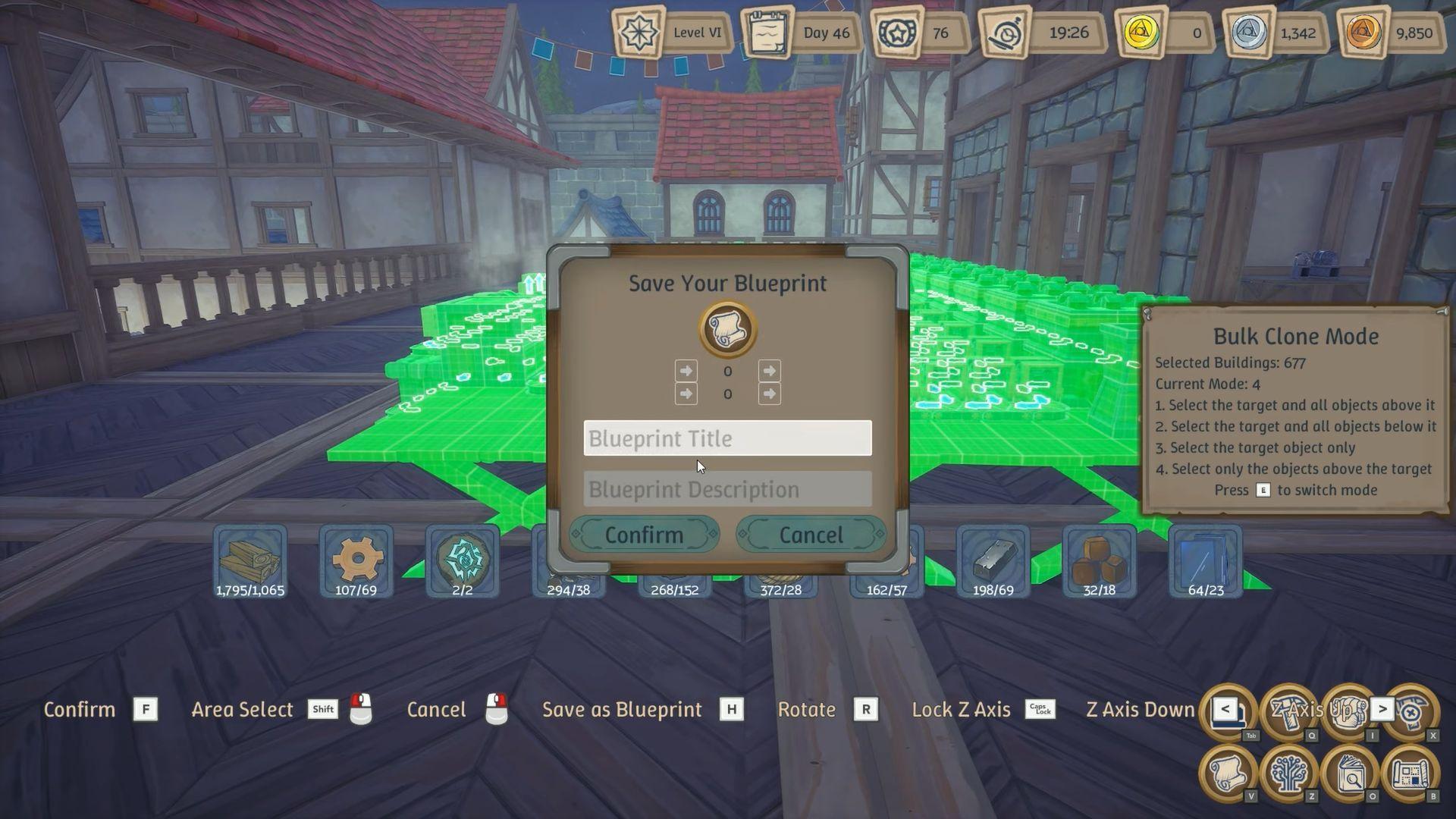 Blueprint menu interface