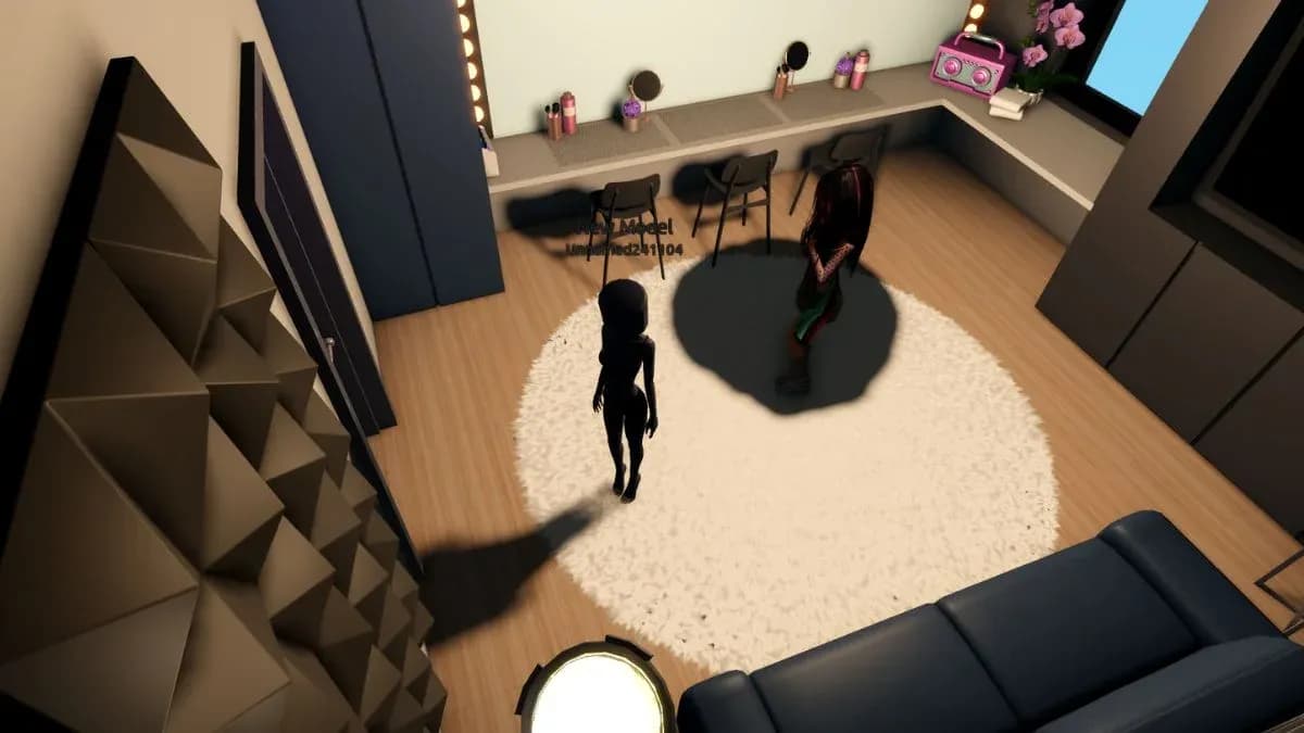 First member at the vanity mirror