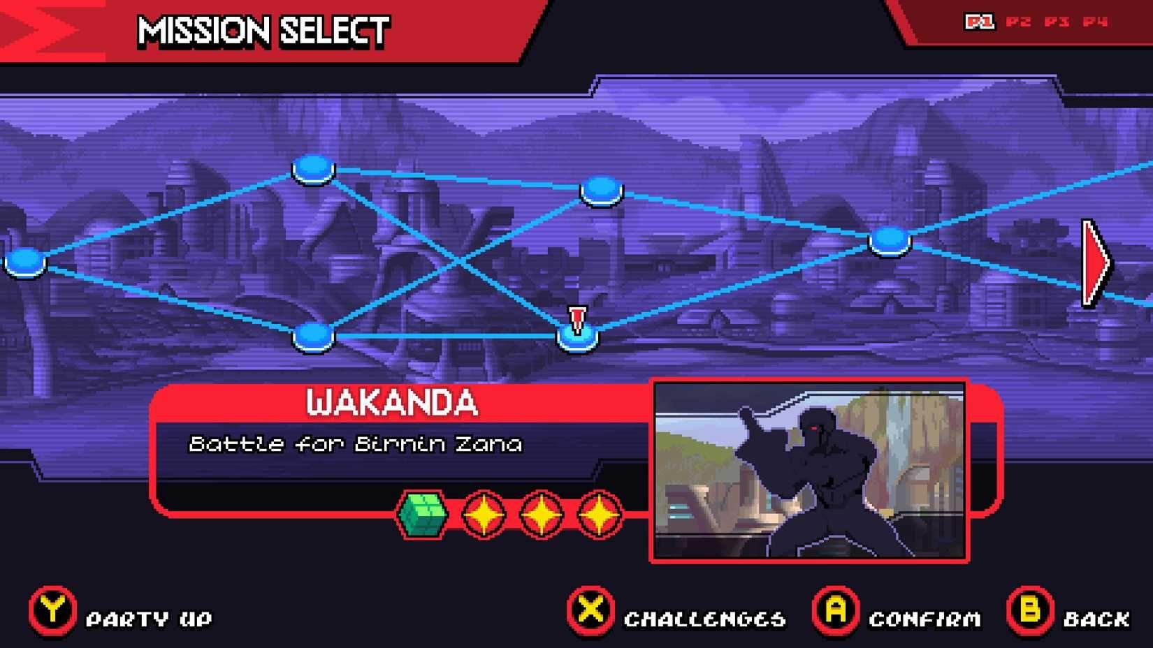 Mission select navigation