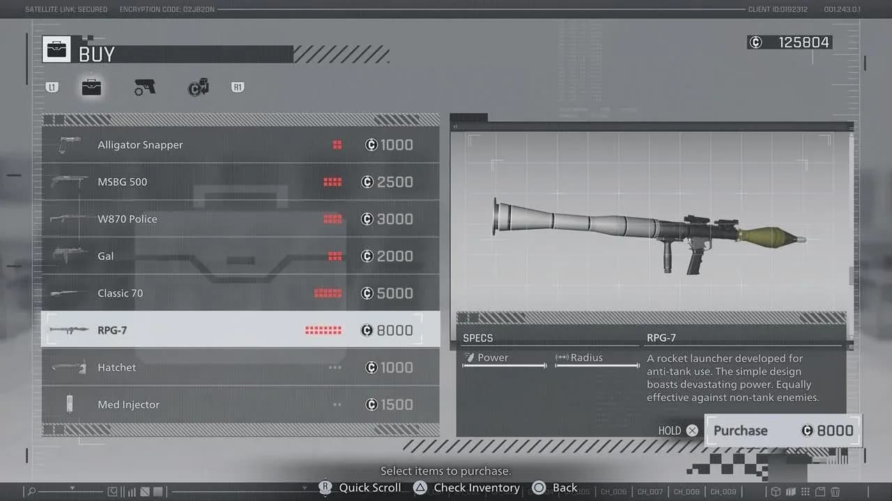 Menu pembukaan kunci Challenge Points