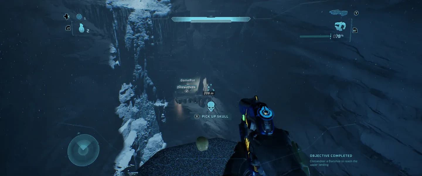Tough Luck Skull on spire ledge