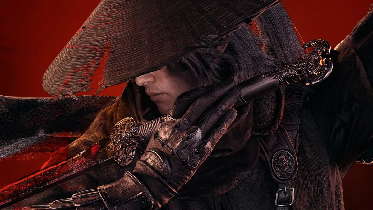 Official promotional key art showing a character in a conical hat with a sword in the game Phantom Blade Zero