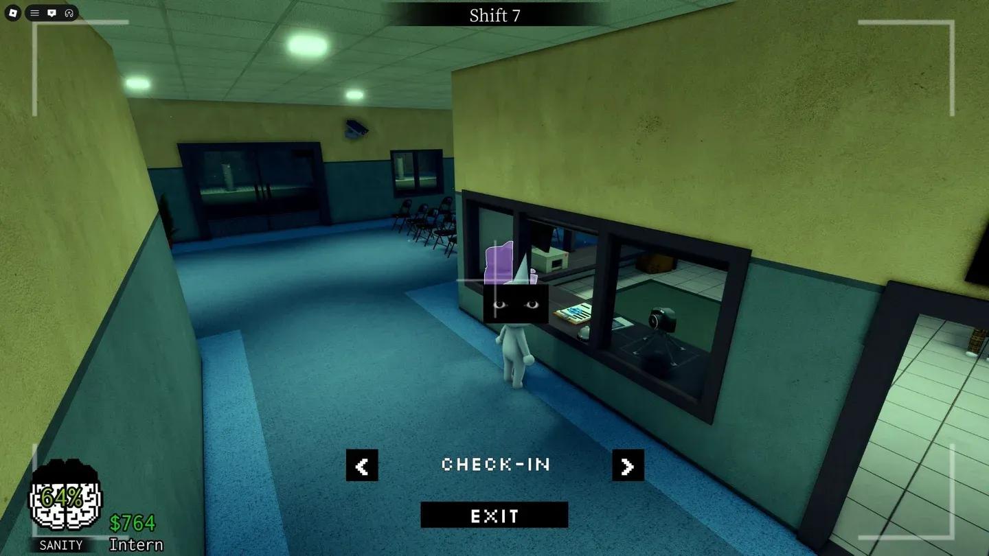 Stalker in hospital corridor