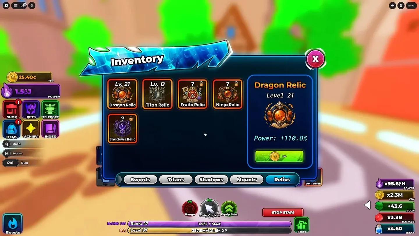 Relic Coin farming progress