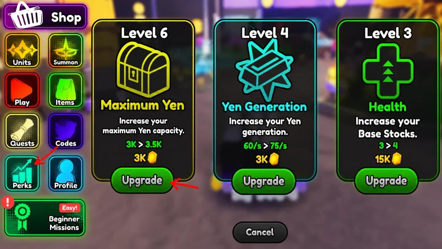 Health perk cost per level