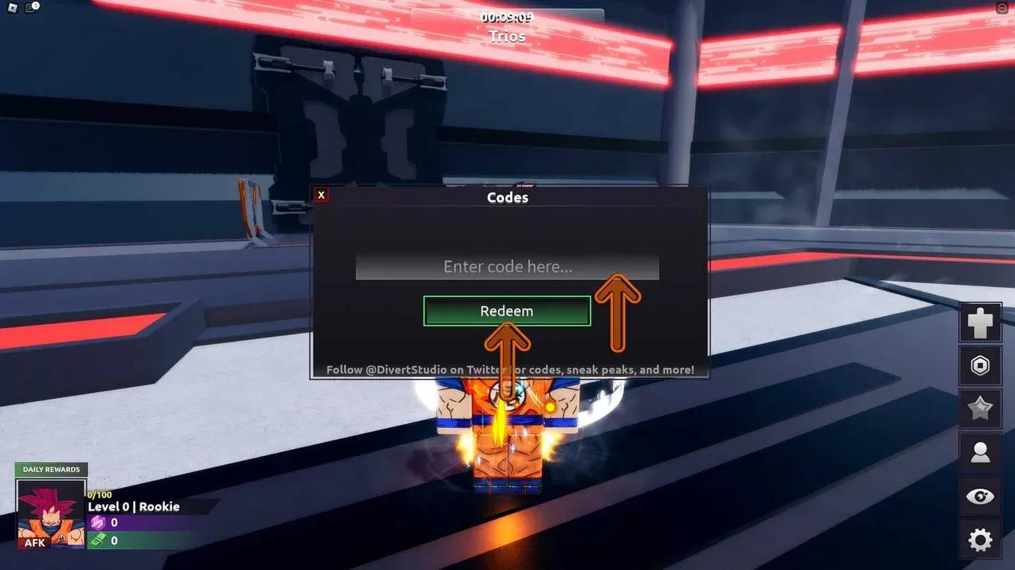 Codes button location