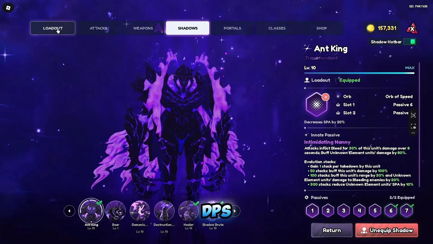 获取并分配宝珠类型 暗影军团 Anime Vanguards UI