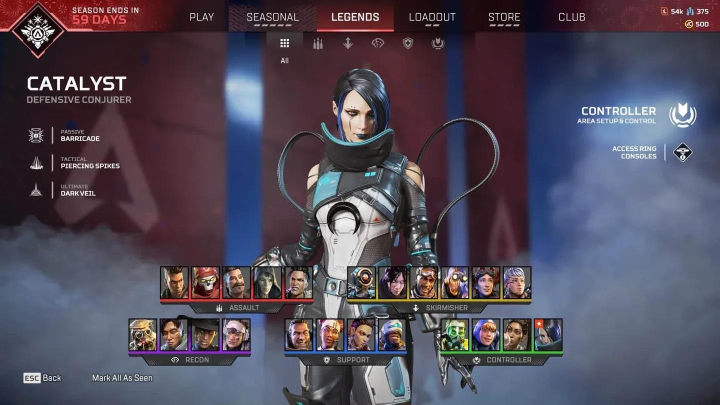 Crypto legend select screen