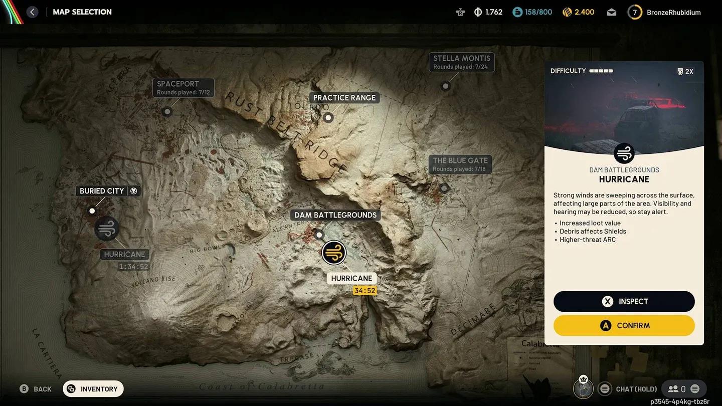 Hurricane map condition overview