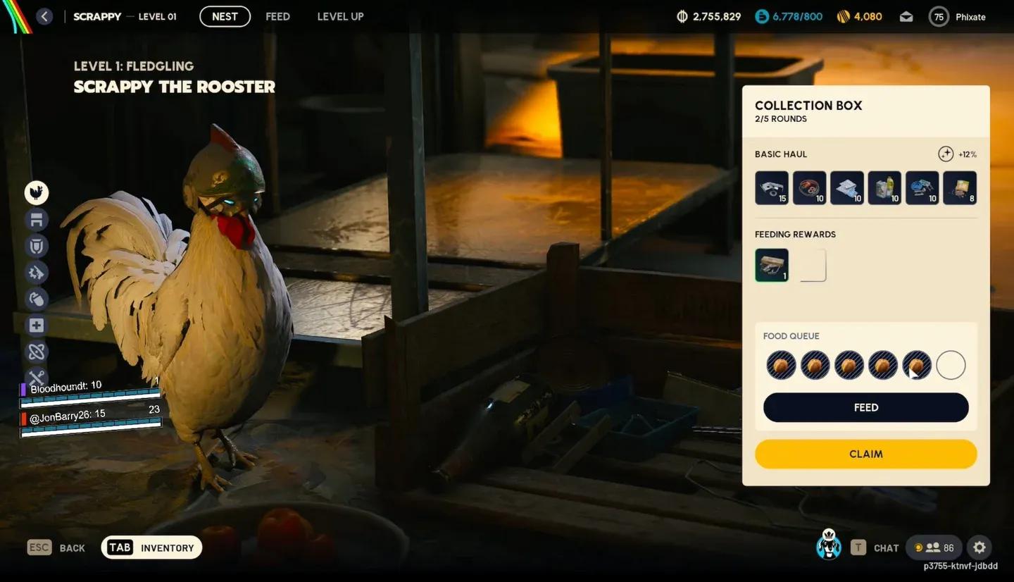 マッチ後のスクラッピー給餌報酬