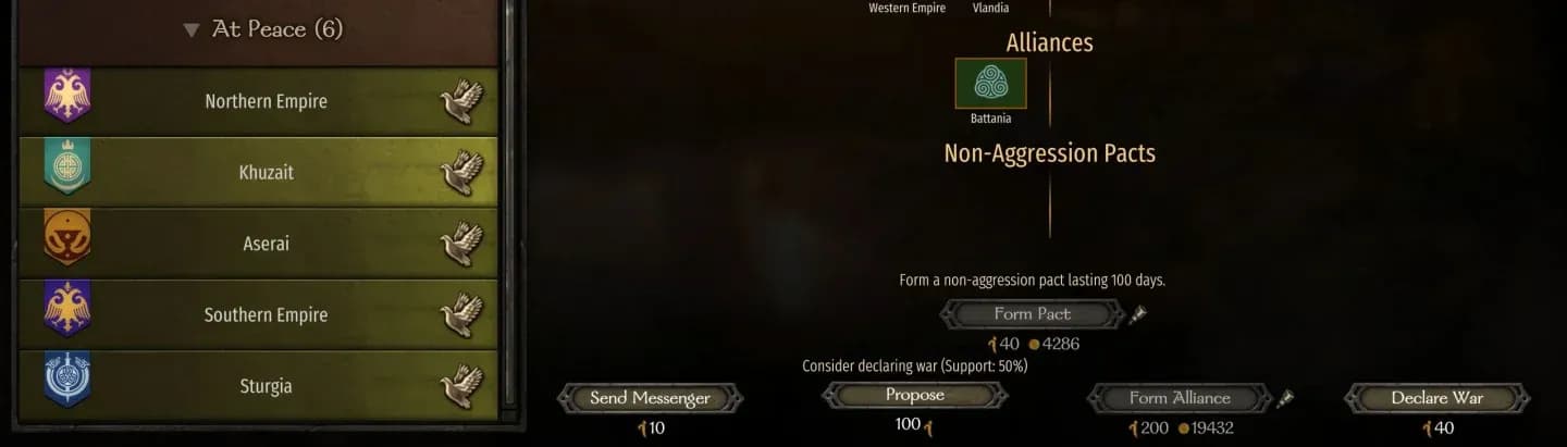 Reworked alliance diplomacy