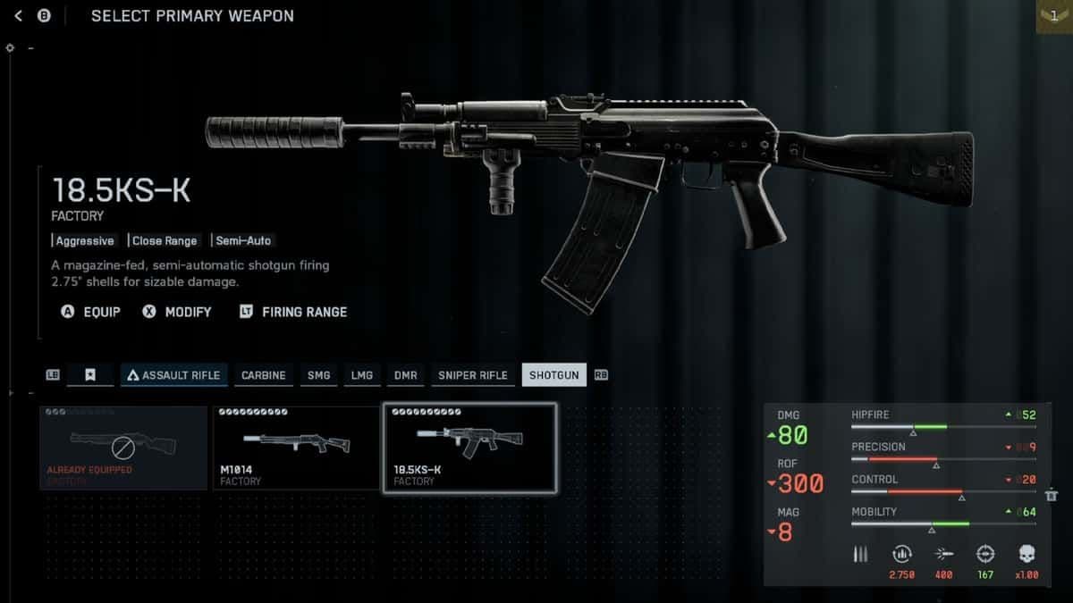Loadout selection interface