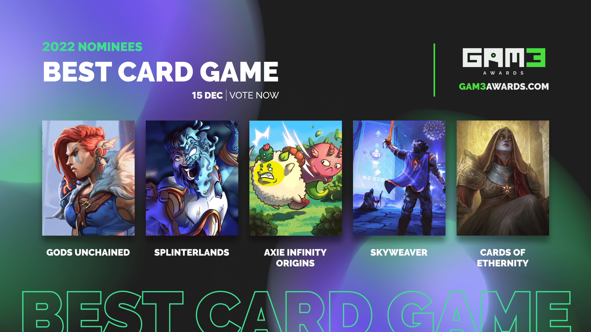 GAM3 Nominees for Best Card Games 2022