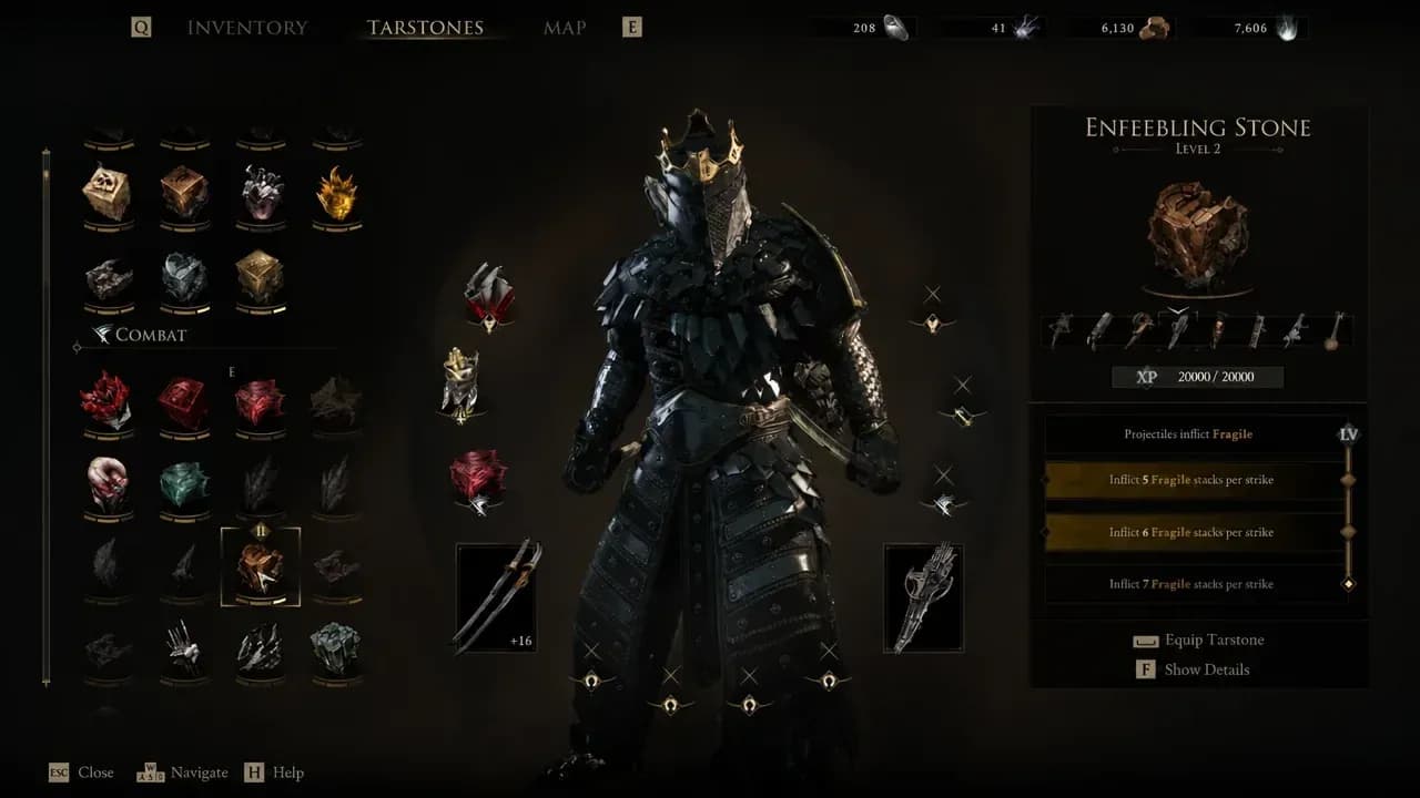 Tarstone loadout for sidearms