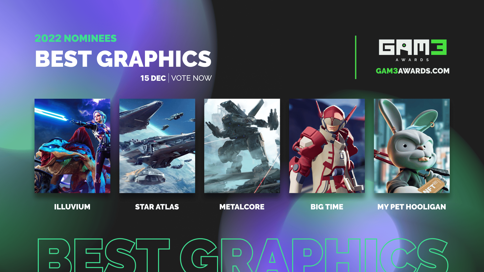 GAM3 Nominees for Best Graphics Games 2022