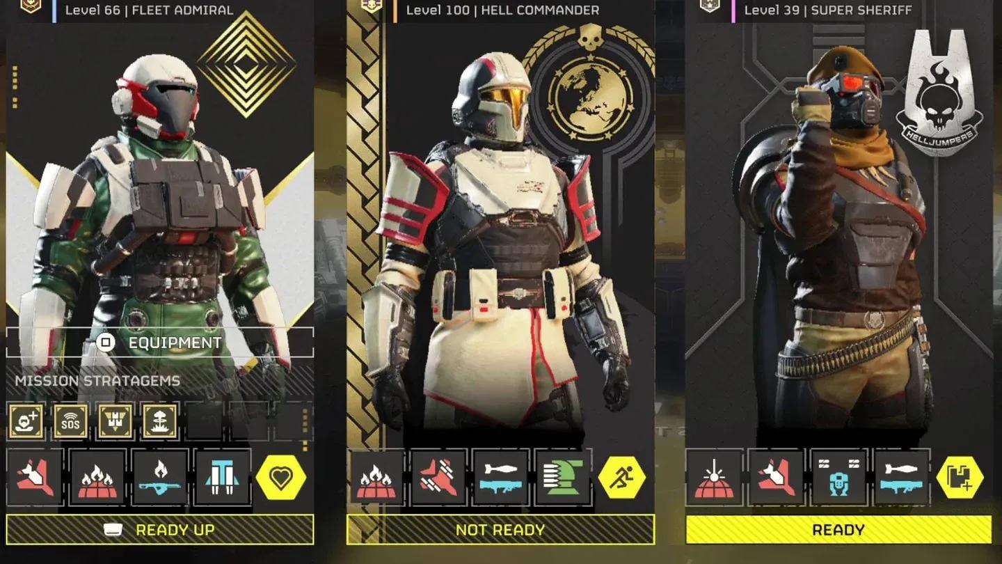 Menu loadout Stratagem dan kapal