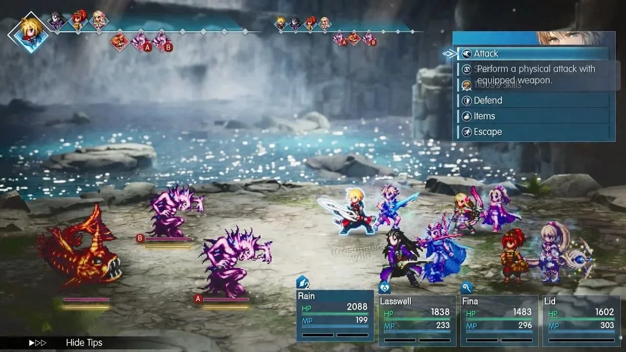 Lasswell يستخدم هجوم الـ stagger المسمى Absolving Hailstorm في تشكيلة وفريق