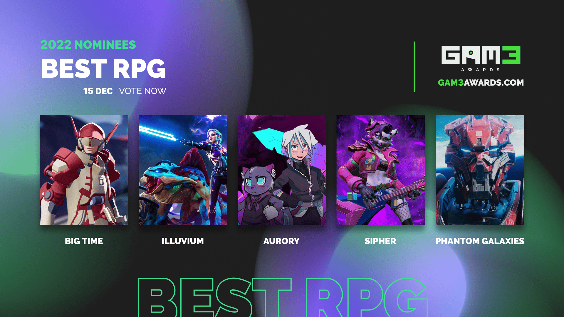 GAM3 Nominees for Best RPG Games 2022