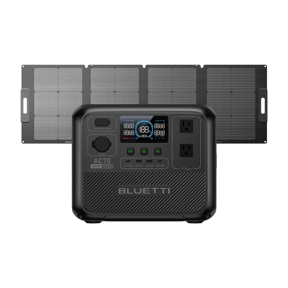 BLUETTI AC70 1000W Solar Generator for Camping&RV - BLUETTI US
