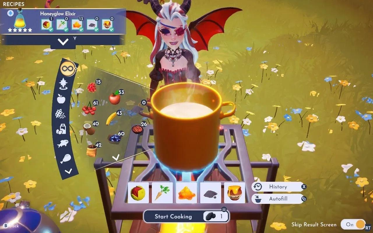Crafting the Honeyglow Elixir