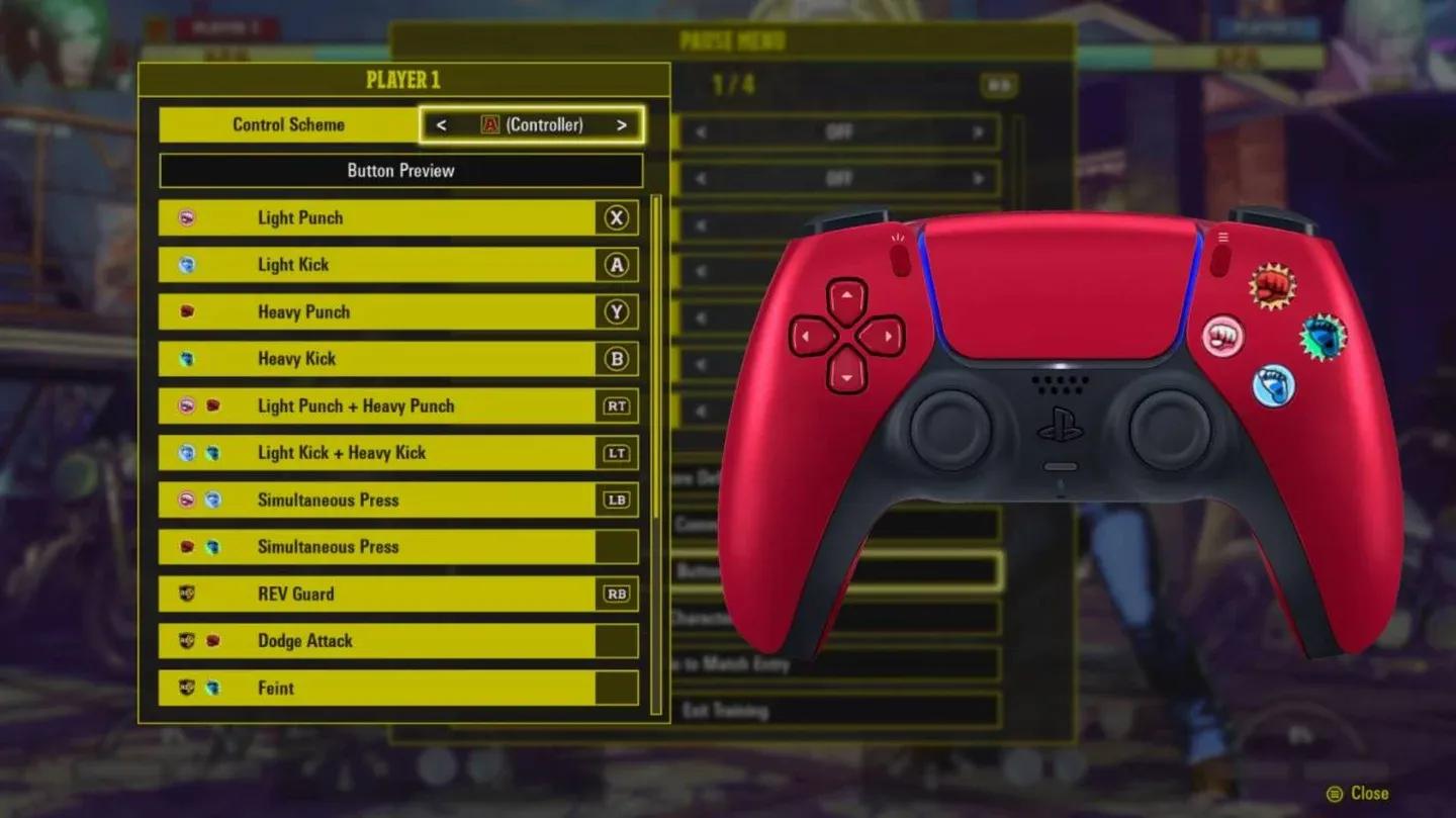 Control scheme selection screen