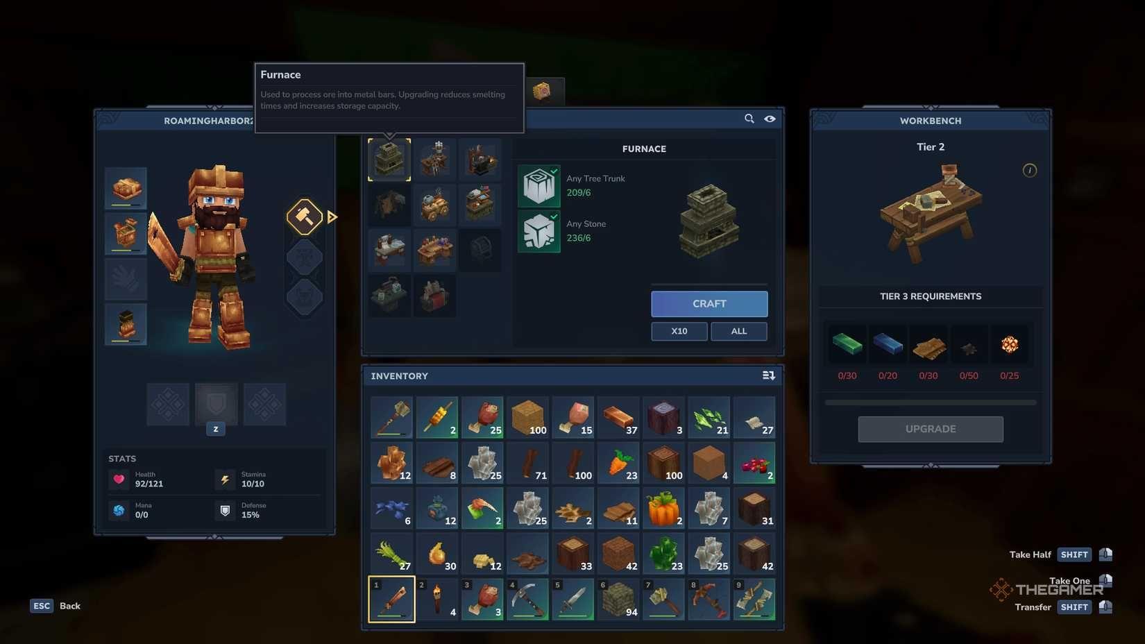 Thorium-Ausrüstungs-Crafting-Menü