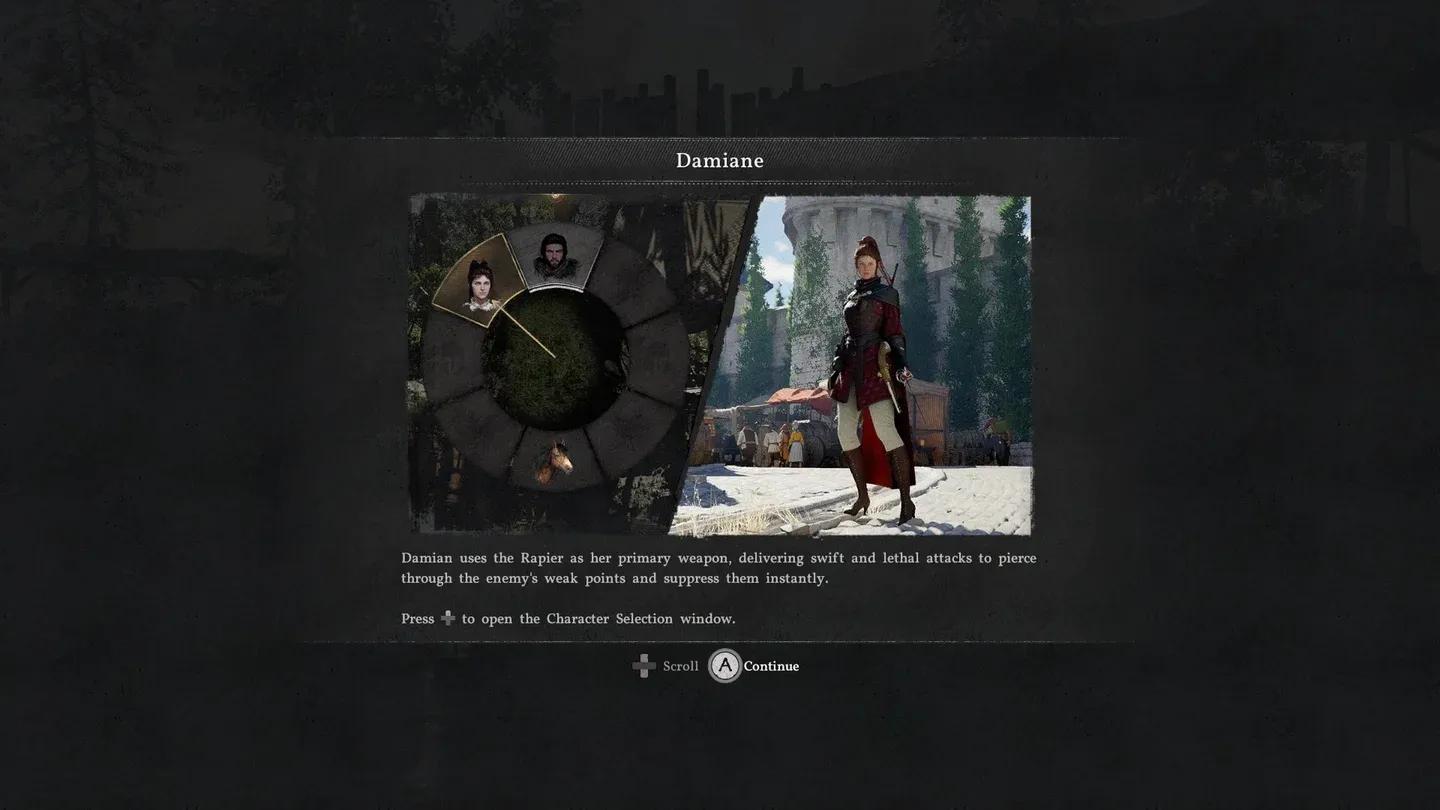 Armes de départ de Damiane