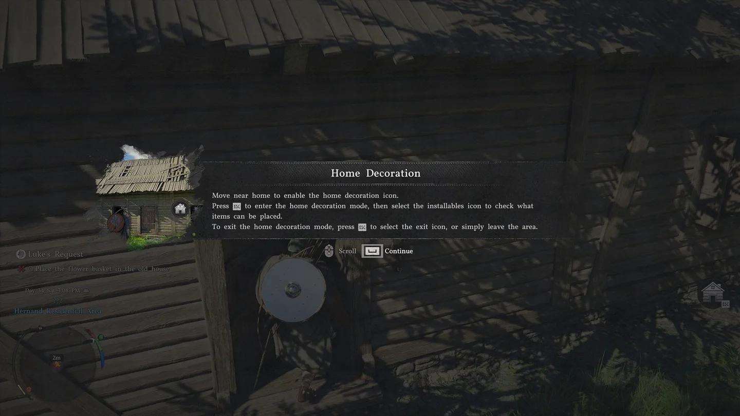 Free Constructionへと続くLayout分岐が表示されたHome Decorationメニュー