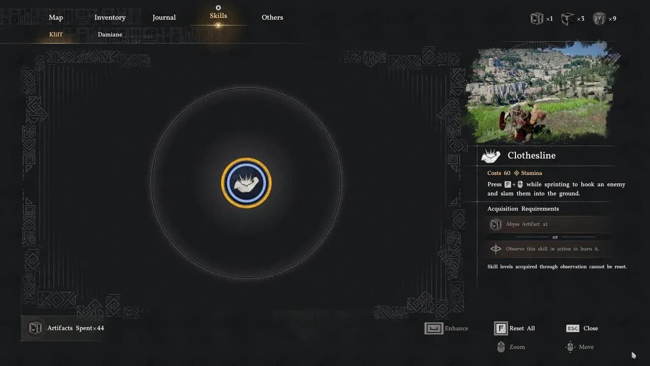 Damiane's starter weapon setup