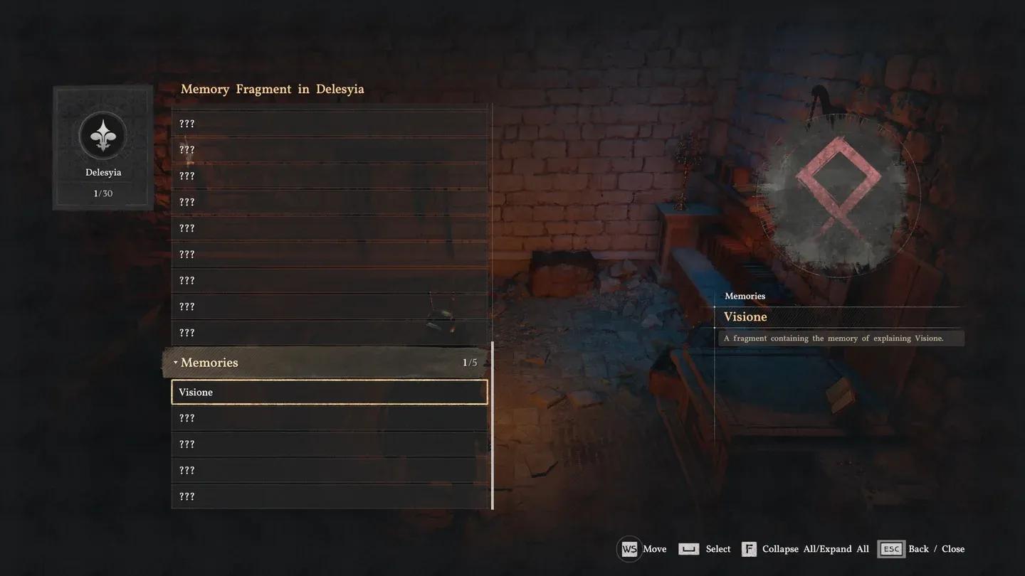Visione memory playback screen