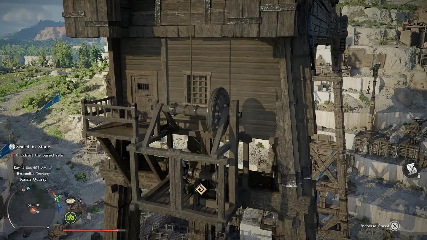 Lijn de haak uit boven het relikwie