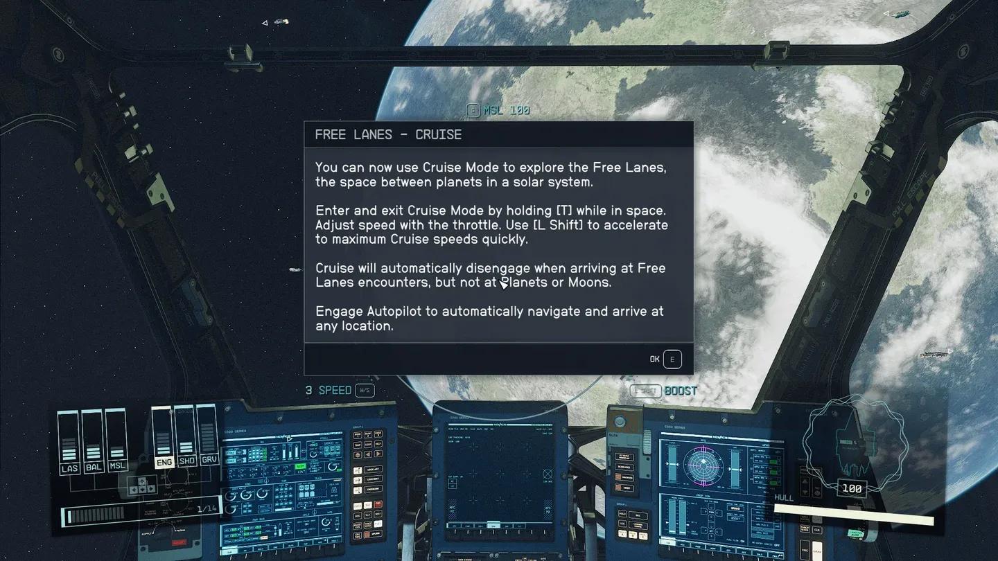 巡航模式 HUD 運作中