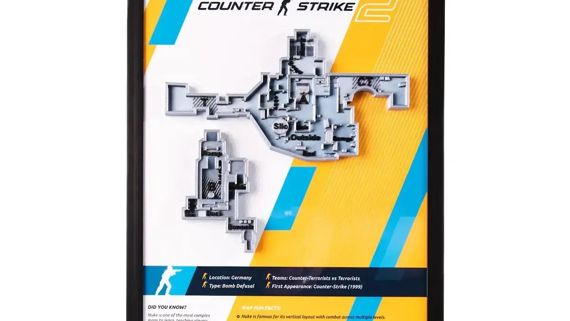 🗺️ Nuke Map Counter-Strike 2 Display Model CS GO CS 2 Wall Decor plaque・  STL File for 3D printing・Cults