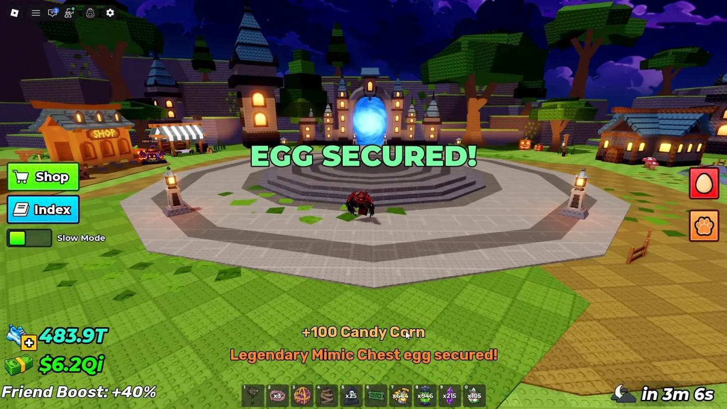 Portail du Abandoned Manor de Steal an Egg avec des chaînes pendant la partie 2 d'Halloween