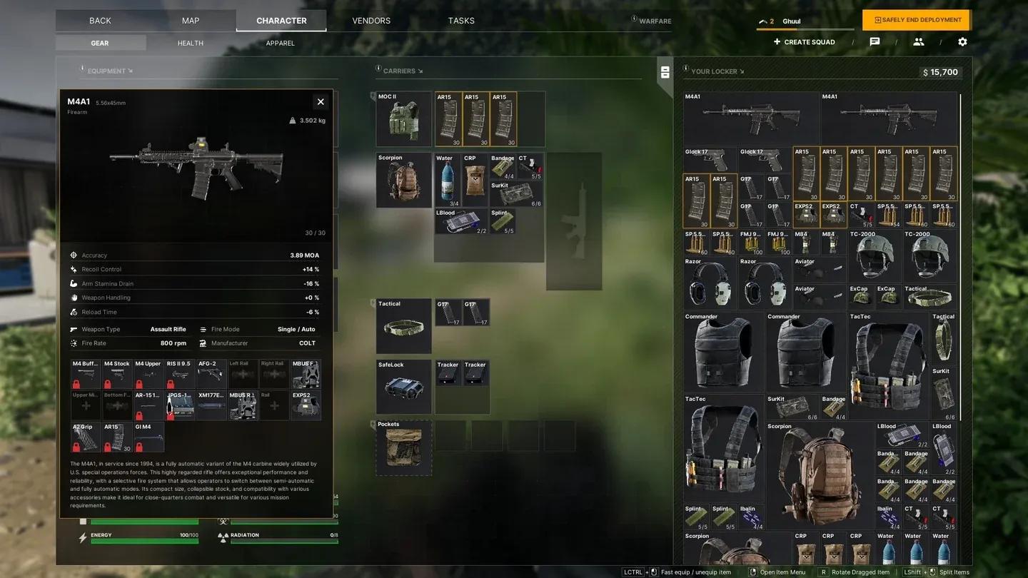Spearhead update loadout screen