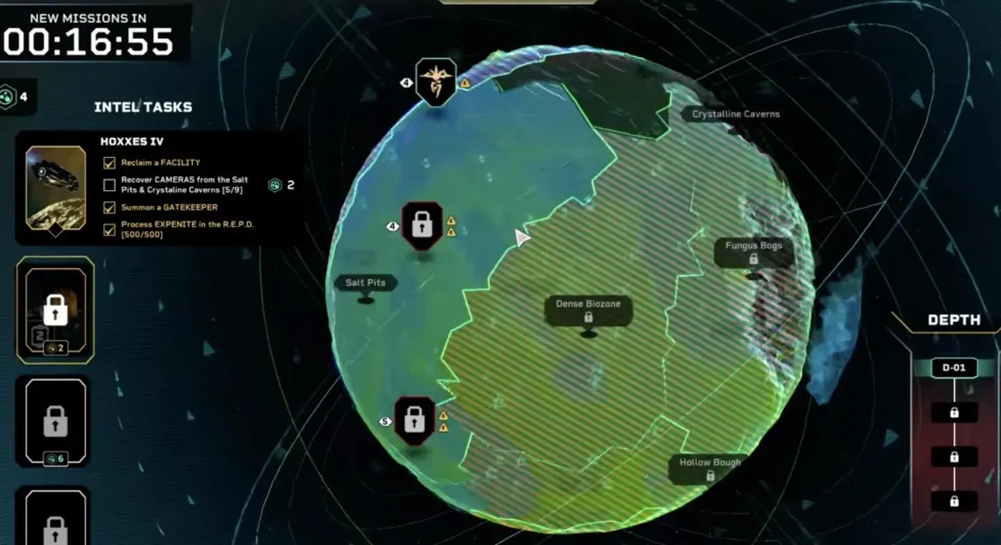 Mission terminal depth selector