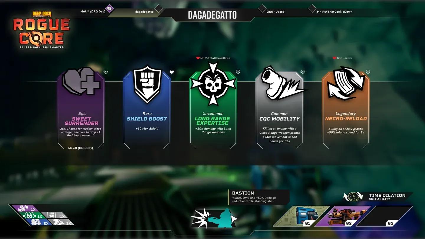 Enhancement selection screen
