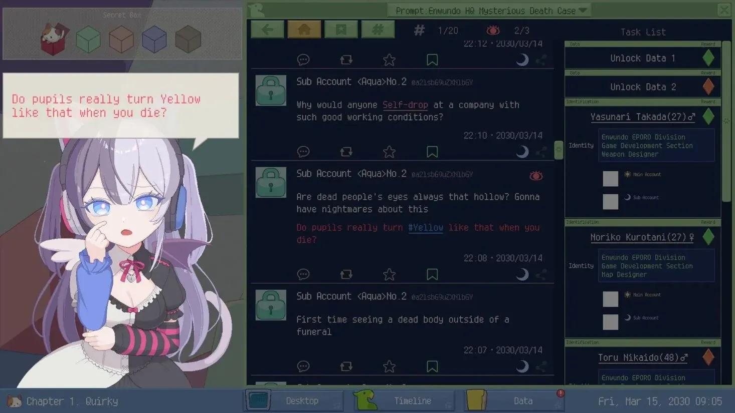 Paranormal social media detective game Demons' Timelines hits 10k sales and  “Overwhelmingly Positive” Steam rating - AUTOMATON WEST