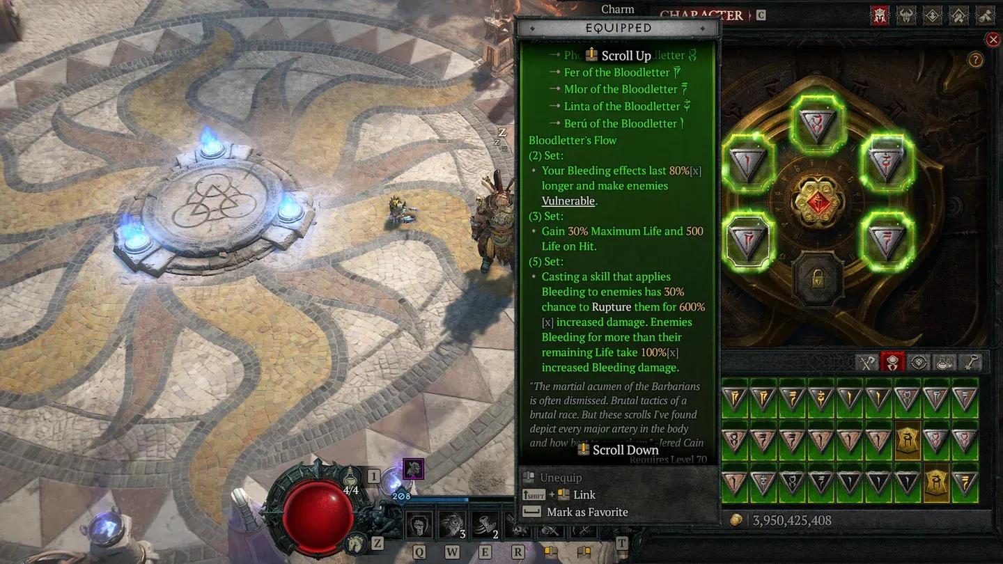 Active set bonus charms